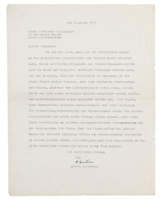 Lot #105 Albert Einstein Typed Letter Signed - Image 1