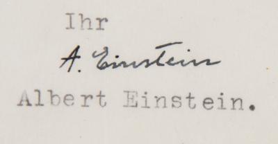 Lot #105 Albert Einstein Typed Letter Signed - Image 2