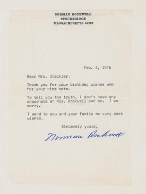 Lot #419 Norman Rockwell Typed Letter Signed