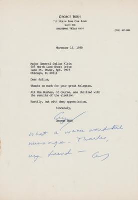Lot #29 George Bush Typed Letter Signed as Vice