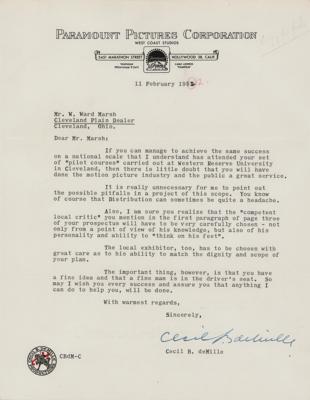Lot #626 Cecil B. DeMille Typed Letter Signed - Image 1