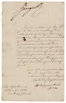 Lot #217 King George IV Document Signed