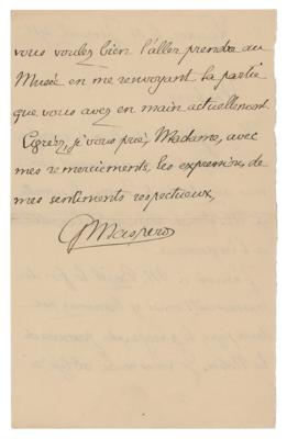 Lot #229 Gaston Maspero Autograph Letter Signed - Image 2