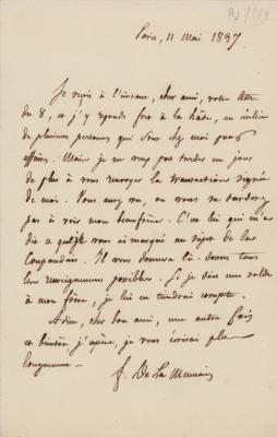 Lot #114 Félicité de La Mennais Autograph Letter Signed - Image 1