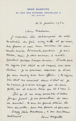 Lot #398 Rene Magritte Autograph Letter Signed - Image 1