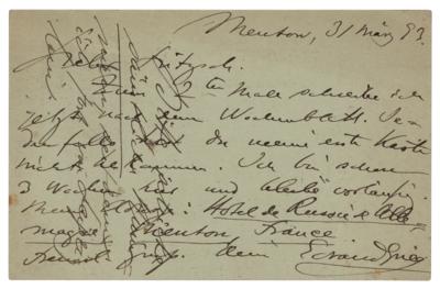 Lot #498 Edvard Grieg Autograph Letter Signed - Image 1