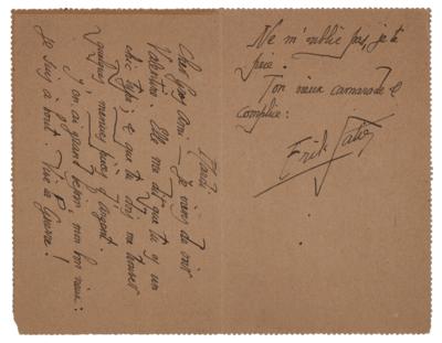 Lot #506 Erik Satie Autograph Letter Signed - Image 1