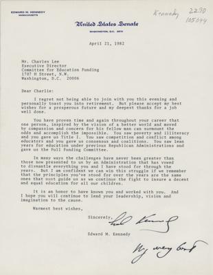 Lot #209 Ted Kennedy Typed Letter Signed