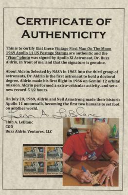 Lot #335 Buzz Aldrin Signed Photograph - Image 4
