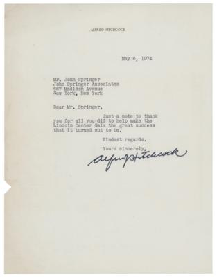 Lot #8040 Alfred Hitchcock Signed Photograph (Taken and Initialed by Andy Warhol) and Typed Letter Signed - Image 3