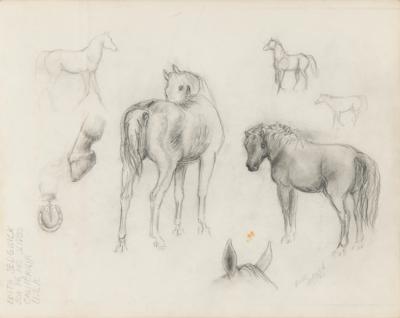 Lot #8024 Edie Sedgwick Original Horses Model Sketch (1960) - Image 2