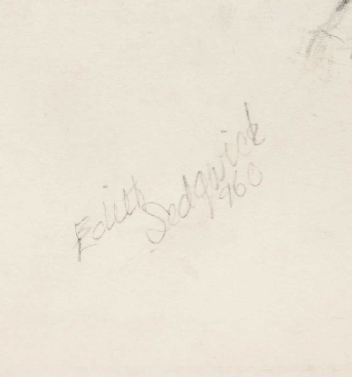 Lot #8024 Edie Sedgwick Original Horses Model Sketch (1960) - Image 3