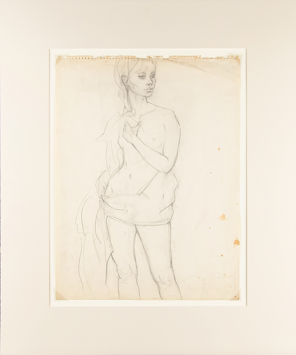Lot #8034 Edie Sedgwick Original Self Portrait Model Sketch (circa 1965)