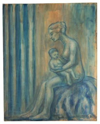 Lot #8032 Edie Sedgwick Original Mother and Child Artwork (1963) - Image 2