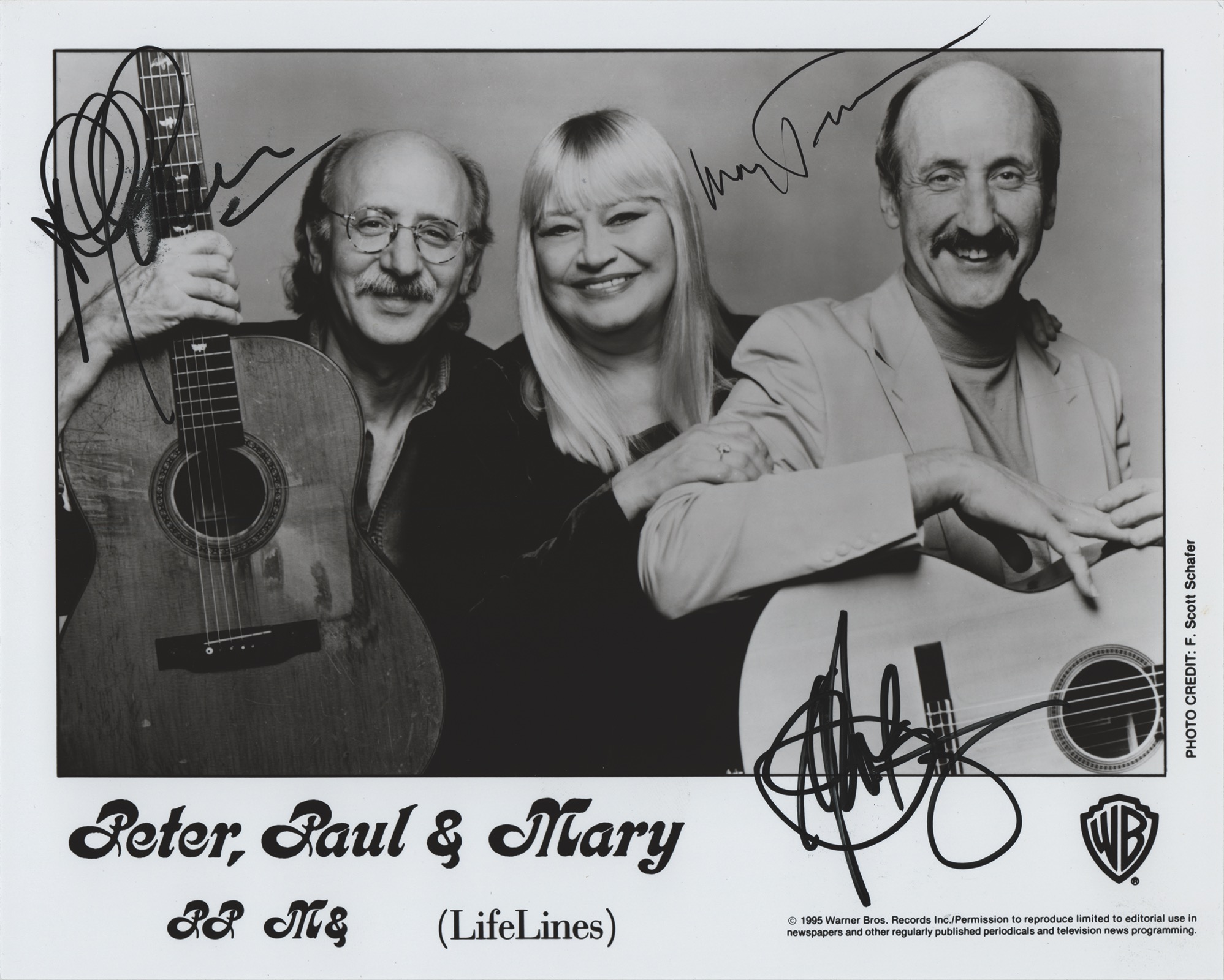Lot #8225 Peter, Paul, and Mary Signed Photograph