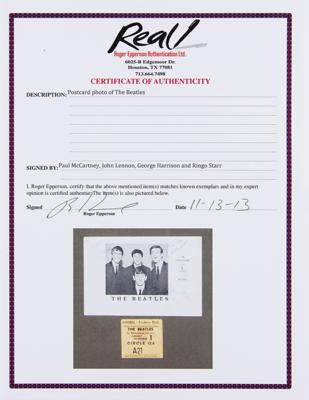 Lot #8050 Beatles Signed Promo Card - Image 4