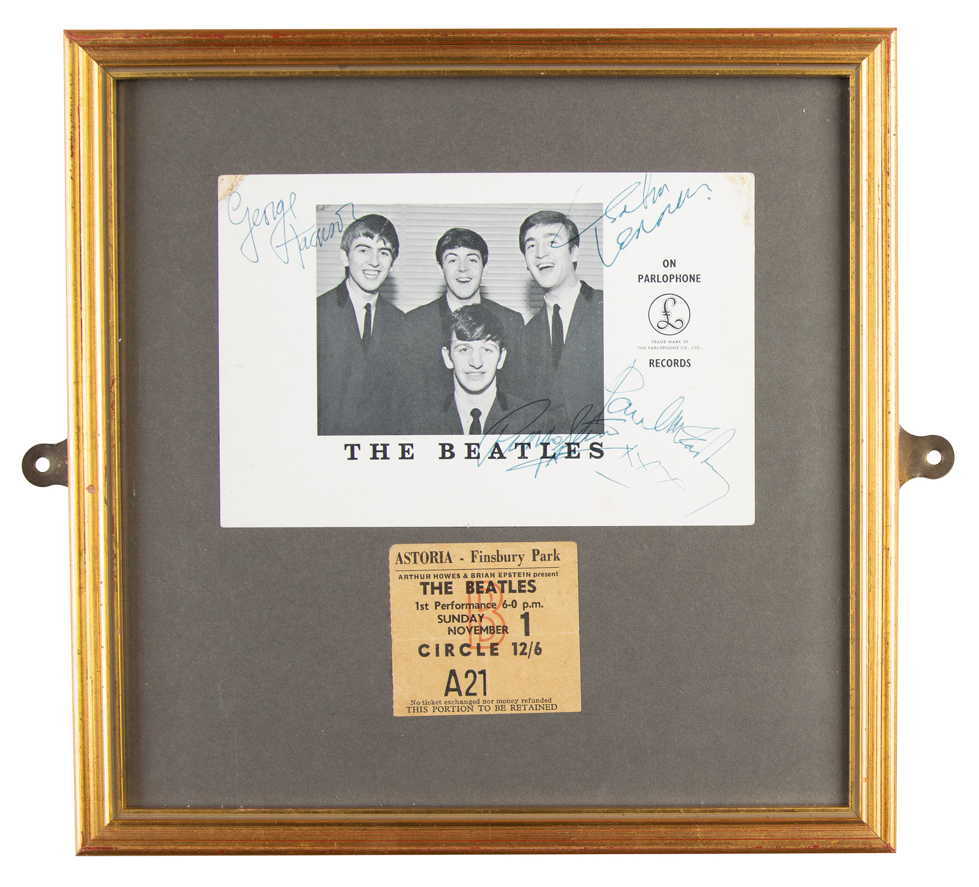 Lot #8050 Beatles Signed Promo Card