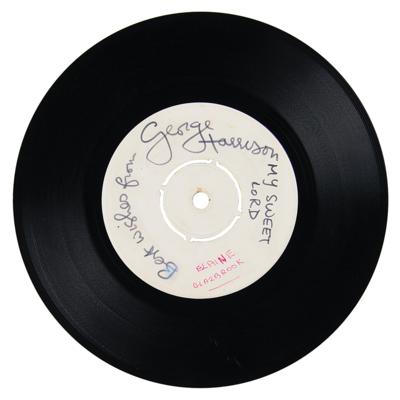 Lot #8065 George Harrison Personally-Owned and Signed Test Pressing of ‘My Sweet Lord'