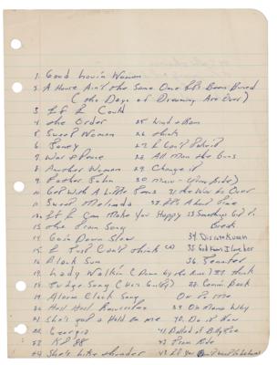 Lot #8272 Bruce Springsteen Handwritten Song List