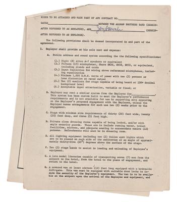 Lot #8279 Allman Brothers Band Concert Contract - Image 2