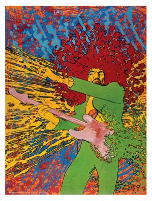 Lot #8120 Jimi Hendrix 1960s 'Explosion' Poster by Martin Sharp