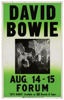 Lot #8300 David Bowie 1983 Los Angeles Forum Concert Poster - Image 1