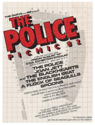 Lot #8343 The Police 1982 'Picnic' Concert Poster
