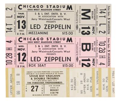 Lot #8168 Led Zeppelin (2) Original Chicago Stadium Canceled Show Tickets