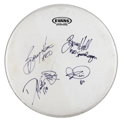 Lot #8413 REO Speedwagon Signed Drum Head - Image 1