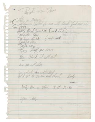 Lot #8425 Prince Handwritten Set List and Song Lyrics - Image 1
