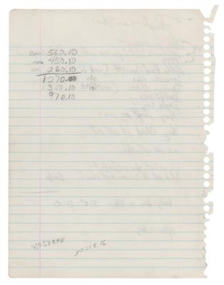 Lot #8425 Prince Handwritten Set List and Song Lyrics - Image 2
