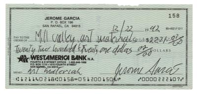 Lot #8153 Jerry Garcia Signed Check