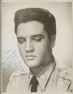 Lot #8203 Elvis Presley Signed Oversized Photograph from G.I. Blues 