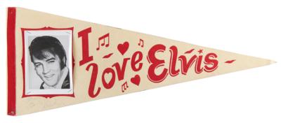 Lot #8205 Elvis Presley Signed Concert Pennant