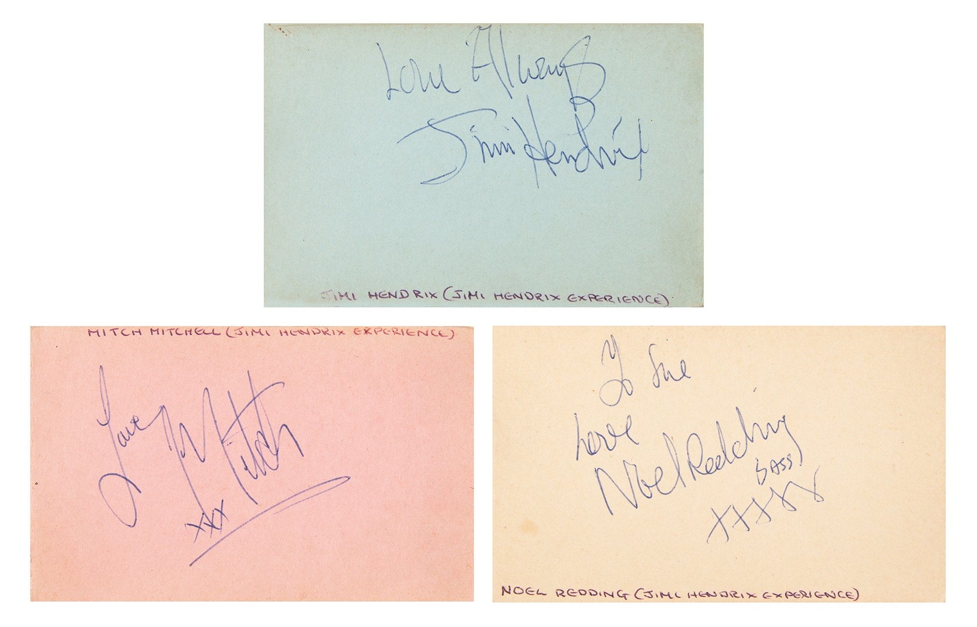 Lot #8109 Jimi Hendrix Experience Signatures