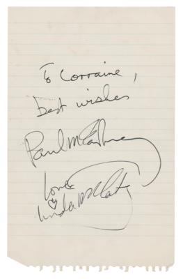 Lot #8071 Paul and Linda McCartney Signatures - Image 1