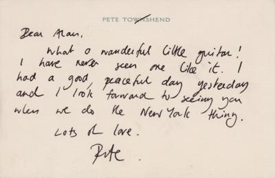 Lot #8142 Pete Townshend Autograph Letter Signed - Image 1