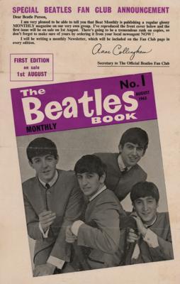 Lot #8080 Beatles 1963 Fan Club Flyer for The