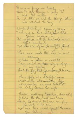 Lot #8095 Mal Evans Handwritten Song Lyrics - Image 1