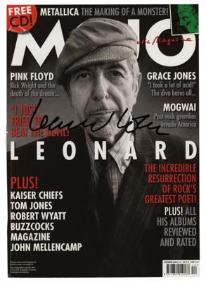 Lot #8306 Leonard Cohen Signed Magazine Cover