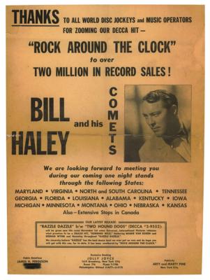 Lot #8216 Bill Haley and His Comets 1955 Promotional Poster - Image 1