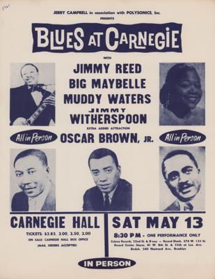 Lot #8201 Muddy Waters 1961 Carnegie Hall Handbill