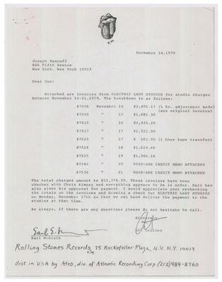 Lot #8133 Rolling Stones 1969 Jimi Hendrix’s Electric Lady Studios Recording Sessions Invoice - Image 3