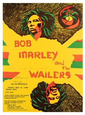 Lot #8269 Bob Marley and the Wailers Signed 1979 Cleveland Concert Poster