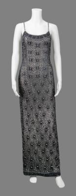 Lot #8370 Whitney Houston's Personally-Owned Black and Silver Beaded Evening Gown - Image 1