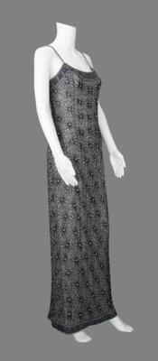 Lot #8370 Whitney Houston's Personally-Owned Black and Silver Beaded Evening Gown - Image 2