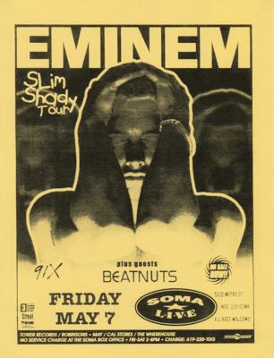 Lot #8458 Eminem 1999 San Diego Concert Poster - Image 1