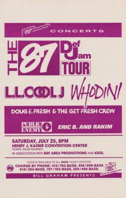Lot #8456 Def Jam Tour 1987 Concert Poster: Public Enemy, LL Cool J, Eric B. & Rakim - Image 1