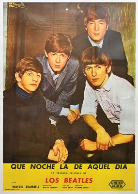 Lot #8059 Beatles Original 1964 Spanish Movie Poster for A Hard Day's Night