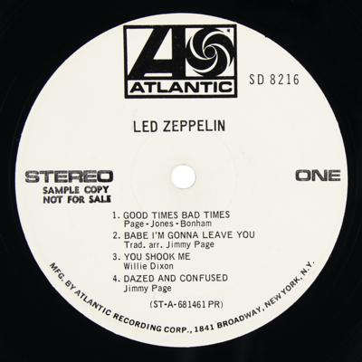 Lot #8470 Led Zeppelin U.S. Promotional First Pressing Album (Atlantic, SD 8216, Stereo) - Image 9